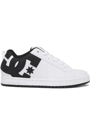 Dcshoes Homme, Chaussures, Blanc, Taille: 44 EU Baskets en Cuir avec Langue en Maille