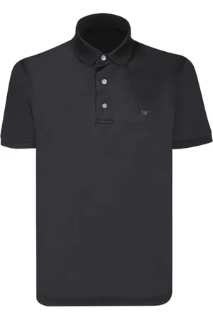 Emporio Armani Homme, Tops, Noir, Taille: L Polo en mélange de coton à manches courtes