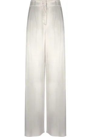 Giorgio Armani Femme, Pantalons, Gris, Taille: 40 FR Pantalon Large Élégant