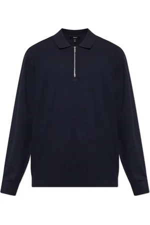 THEORY Homme, Tops, Bleu, Taille: XL Polo à manches longues