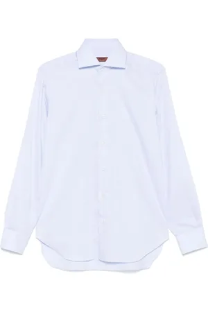 BARBA Homme, Chemises, Bleu, Taille: 2XL Chemise à Carreaux Bleu Clair Élégante Écologique