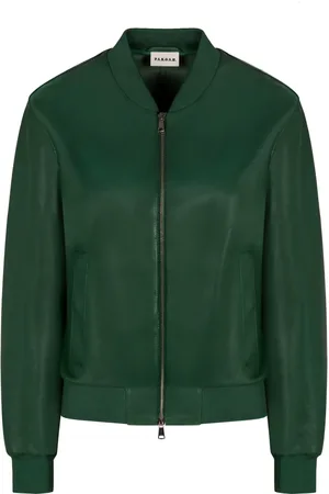 P.A.R.O.S.H. Femme, Vestes, Vert, Taille: 38 FR Veste en Cuir d