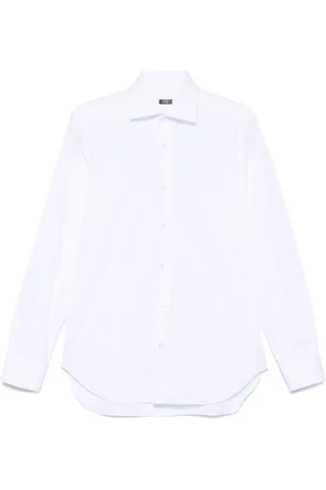 BARBA Homme, Chemises, Blanc, Taille: 3XL Chemise Blanche en Coton avec Fermeture à Boutons