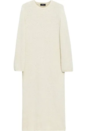 THEORY Femme, Robes, , Taille: 38 FR Robe Midi Bouclé Offwhite