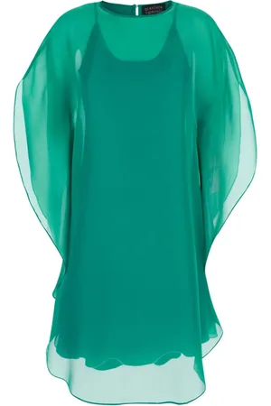 GIANLUCA CAPANNOLO Femme, Robes, Vert, Taille: 42 FR Robe Verte Sans Manches en Soie Iris