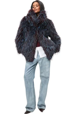 CESARE GASPARI Femme, Vestes, Bleu, Taille: 40 FR Faux Fur & Shearling Vestes