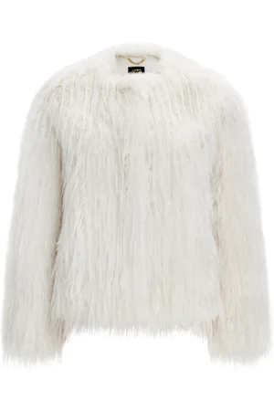 CESARE GASPARI Femme, Vestes, Blanc, Taille: 42 FR Veste en Fausse Fourrure d