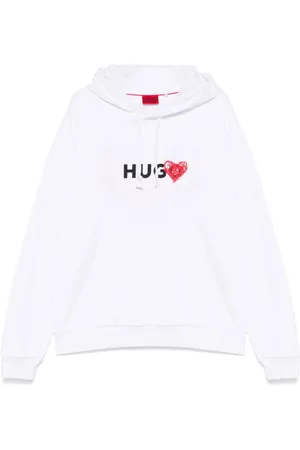 HUGO BOSS Homme, Sweatshirts et sweats à capuche, Blanc, Taille: XL Sweat à Capuche Blanc et Décontracté