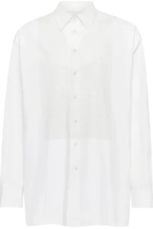 J.W.Anderson Homme, Chemises, Blanc, Taille: L Chemise Blanche à Panneau en Dentelle