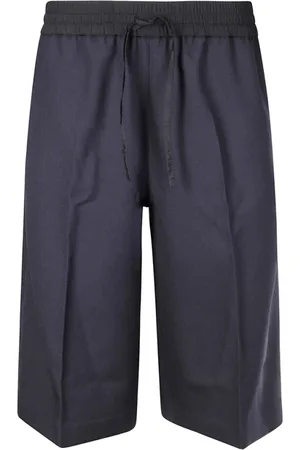 STUDIO NICHOLSON Femme, Shorts, Bleu, Taille: 40 FR Pantalon Bleu Marine à Cordon de Serrage