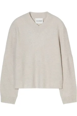 Closed Femme, Pulls, Gris, Taille: 40 FR Pull en laine mérinos à col en V