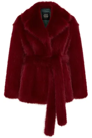 CESARE GASPARI Femme, Vestes, Rouge, Taille: 38 FR Faux Fur & Shearling Vestes
