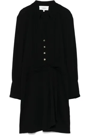 Bash Femme, Robes, Noir, Taille: 40 FR Robe Noire Texturée avec Boutonnage
