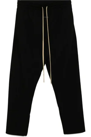 FEAR OF GOD Homme, Pantalons, Noir, Taille: L Cordon De Serrage Élastique Noir Logo Patch