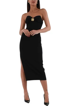 Elisabetta Franchi Femme, Robes, Noir, Taille: 40 FR Robe midi avec grand