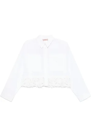 Twin-Set Femme, Blouses et Chemises, Blanc, Taille: 38 FR Chemise Blanche Ensemble Élégant