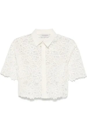 ERMANNO SCERVINO Femme, Blouses et Chemises, Blanc, Taille: 38 FR Chemise Blanche Classique à Manches Courtes