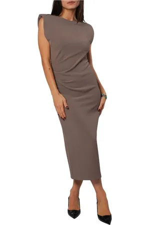 H2O Femme, Robes, , Taille: 38 FR Robe Midi Sans Manches en Taupe