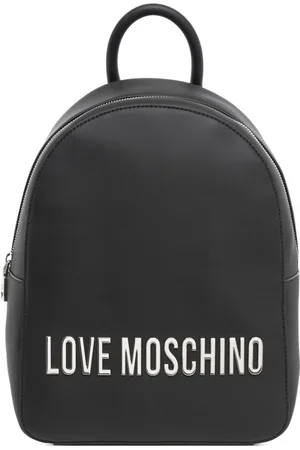 Moschino Femme, Sacs, Noir, Taille: ONE Size Sac à dos élégant avec lettrage et fermeture éclair