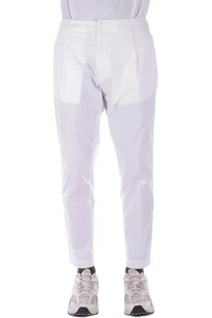 Dondup Homme, Pantalons, Blanc, Taille: W31 Pantalon Blanc avec Fermeture Éclair et Bouton