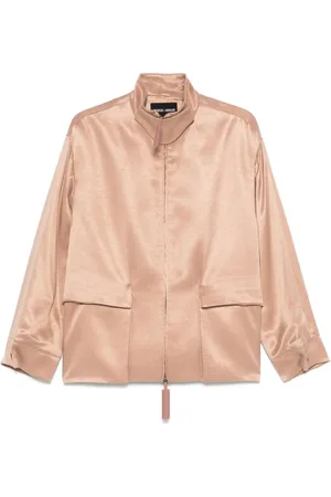 Giorgio Armani Femme, Vestes, Brun, Taille: 36 FR Manteau Marron Clair avec Fermeture Éclair