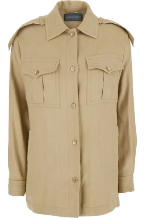Alberta Ferretti Femme, Vestes, , Taille: 36 FR Veste en Mélange de Lin Stretch Femme