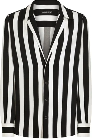 Dolce & Gabbana Homme, Chemises, Noir, Taille: M Chemise Noire à Boutons sur Revers