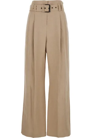 ELEVENTY Femme, Pantalons, , Taille: 38 FR Pantalon en Lin avec Plis et Ceinture à la Taille