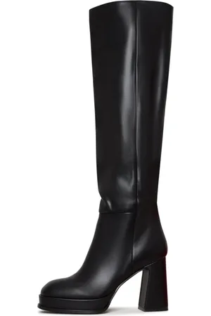 CESARE GASPARI Femme, Chaussures, Noir, Taille: 38 EU Bottes en Cuir de Luxe au-dessus du Genou