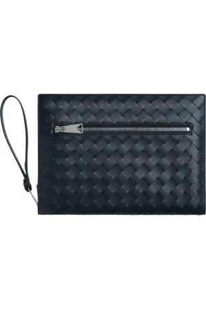 Bottega Veneta Homme, Sacs, Bleu, Taille: ONE Size Intrecciato Pochette Document Homme
