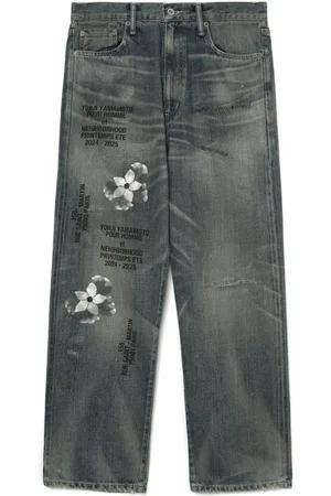 YOHJI YAMAMOTO Homme, Jeans, Bleu, Taille: L Jeans Classiques Bleu-Gris à Cinq Poches