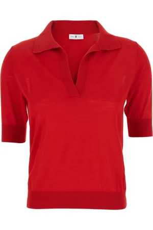 PT Torino Femme, Pulls, Rouge, Taille: 36 FR Pull Rouge en Laine à Col en V Femme