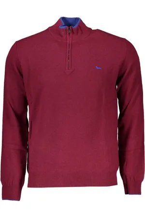 HARMONT&BLAINE Homme, Pulls, Rouge, Taille: L Pull élégant avec demi-zip et détails brodés
