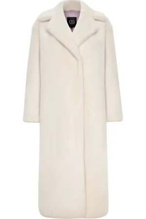 CESARE GASPARI Femme, Manteaux, Blanc, Taille: 42 FR Manteau en Fausse Fourrure de Luxe Freya - Blanc