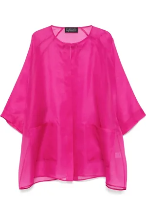 GIANLUCA CAPANNOLO Femme, Manteaux, Rose, Taille: 38 FR Manteau Rose Fuchsia Ouvert Devant