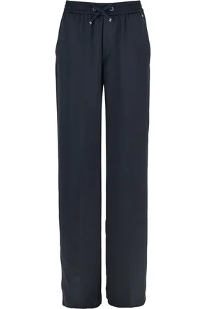 HERNO Femme, Pantalons, Bleu, Taille: 38 FR Pantalon bleu avec cordon de serrage élastique en tissu technique
