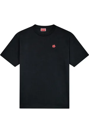 Kenzo Homme, Tops, Noir, Taille: S T-shirt et Polo noirs à fleurs
