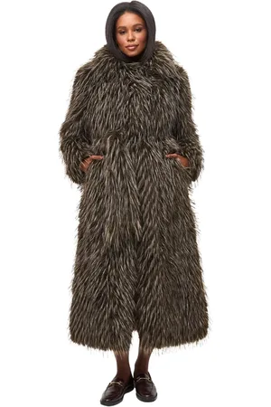 CESARE GASPARI Femme, Manteaux, Brun, Taille: 40 FR Manteau en Fausse Fourrure de Luxe North - Marron