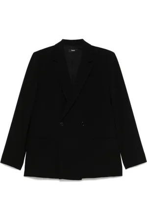 THEORY Femme, Vestes, Noir, Taille: 36 FR Veste noire à double boutonnage avec épaulettes