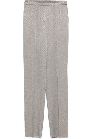 Giorgio Armani Femme, Pantalons, Gris, Taille: 36 FR Pantalon Gris à Taille Élastique Timberwolf