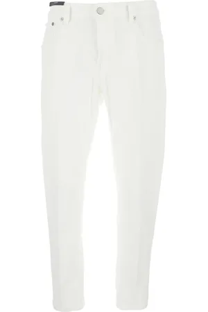 PT Torino Homme, Jeans, Blanc, Taille: W32 Jean blanc en coton à cinq poches avec patch logo