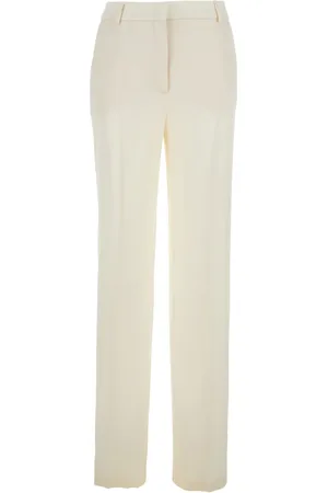 Alberta Ferretti Femme, Pantalons, Blanc, Taille: 40 FR Pantalon blanc taille haute en mélange de soie