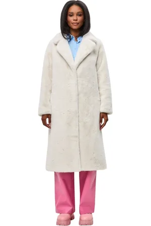 CESARE GASPARI Femme, Manteaux, Blanc, Taille: 40 FR Manteau Long Imprimé au Dos Deluxe Amoureux - Blanc