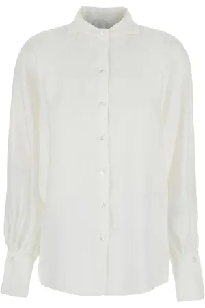 ELEVENTY Femme, Blouses et Chemises, Blanc, Taille: 36 FR Chemise Classique Blanche Col Femme Viscose