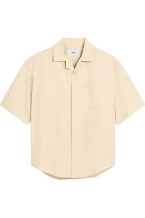 Ami Homme, Chemises, , Taille: XL Chemise Beige à Boutons avec Logo