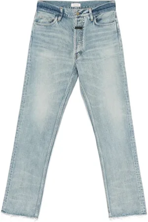 FEAR OF GOD Homme, Jeans, Bleu, Taille: W33 Jean Bleu avec Logo Patch