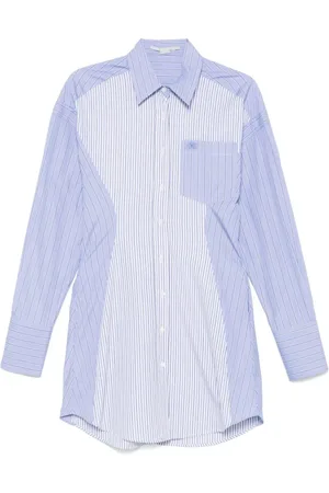 Stella McCartney Femme, Robes, Bleu, Taille: 36 FR Chemise à Rayures Mini Robe