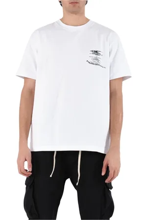 Purple Brand Homme, Tops, Blanc, Taille: L T-shirt en Jersey de Coton avec Coupe Oversize