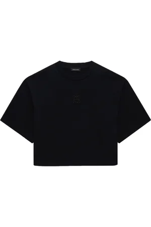 ANINE BING Femme, Tops, Noir, Taille: 38 FR Haut Noir à Col Rond et Manches Courtes