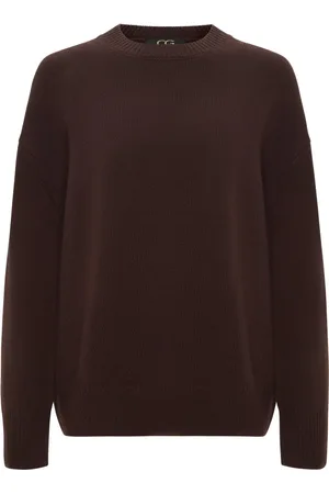 CESARE GASPARI Femme, Pulls, Brun, Taille: 38 FR Pull à Col Rond Classique Mulan - Marron